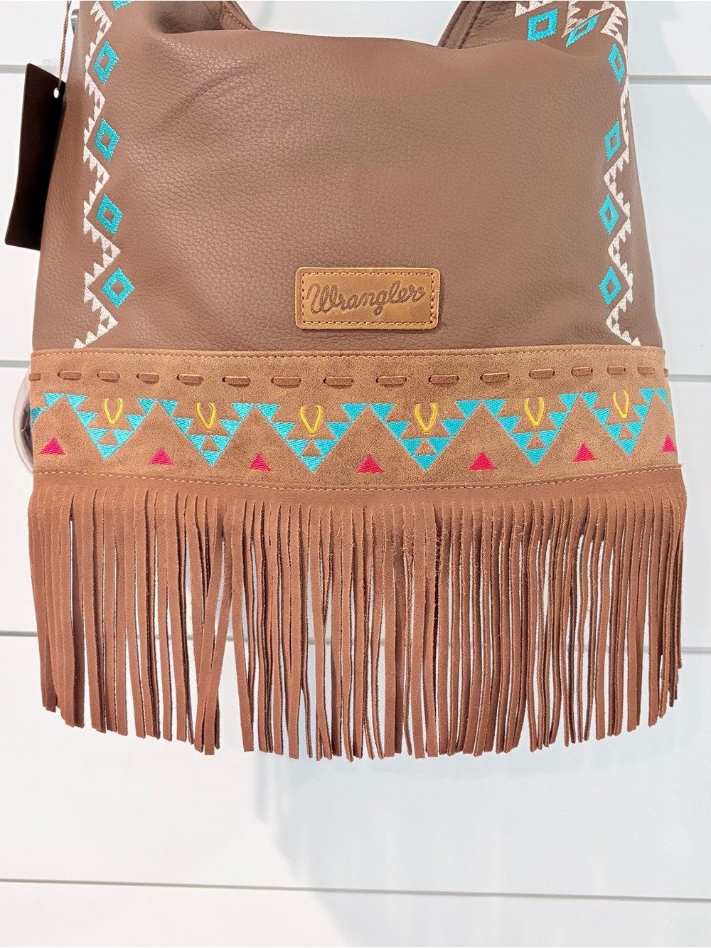 Wrangler Fringe Hobo Tribal Bag Western Boho Coastal Cowgirl Rodeo Core Aztec - Picture 2 of 10
